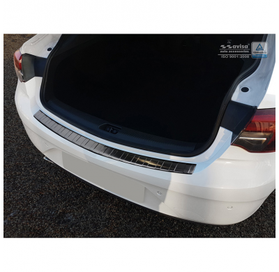 Protector Paragolpes Trasero Negro Acero Inox Opel Insignia Grand Sport 5-Doors 2017- 'Ribs'